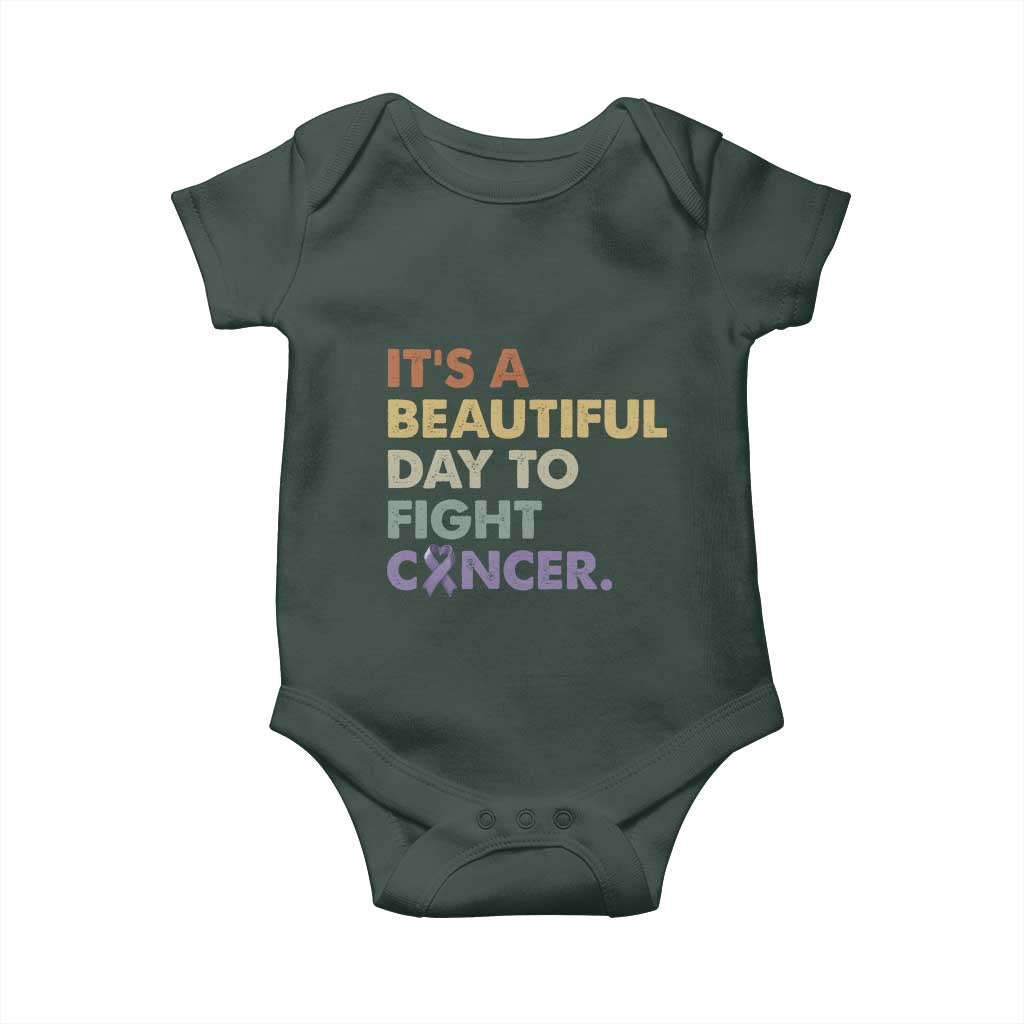 All Cancer Awareness Baby Onesie It's A Beautiful Day To Fight Cancer Lavender Ribbon