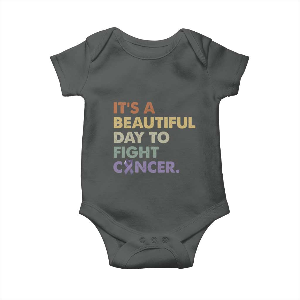 All Cancer Awareness Baby Onesie It's A Beautiful Day To Fight Cancer Lavender Ribbon