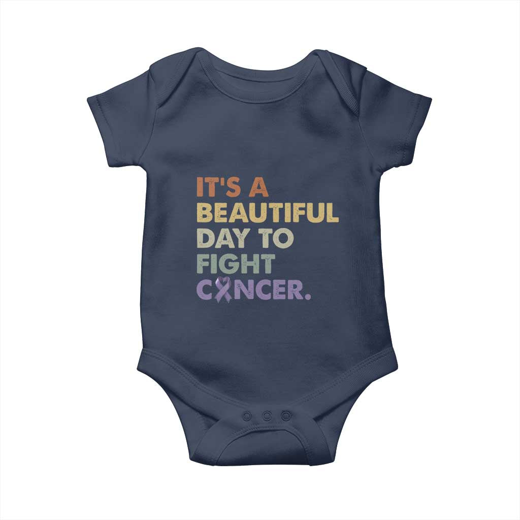 All Cancer Awareness Baby Onesie It's A Beautiful Day To Fight Cancer Lavender Ribbon