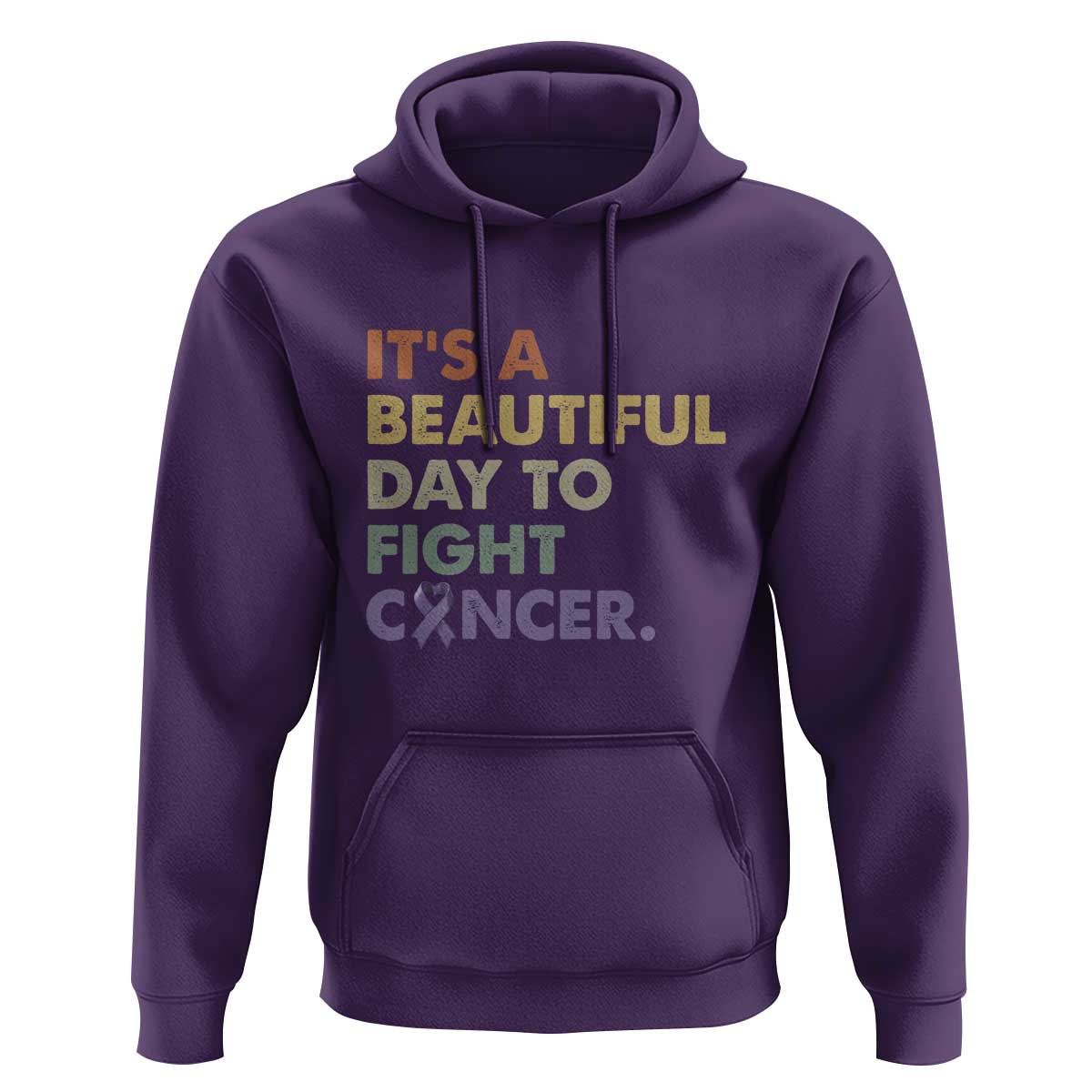 All Cancer Awareness Hoodie It's A Beautiful Day To Fight Cancer Lavender Ribbon