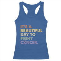 All Cancer Awareness Racerback Tank Top It's A Beautiful Day To Fight Cancer Lavender Ribbon