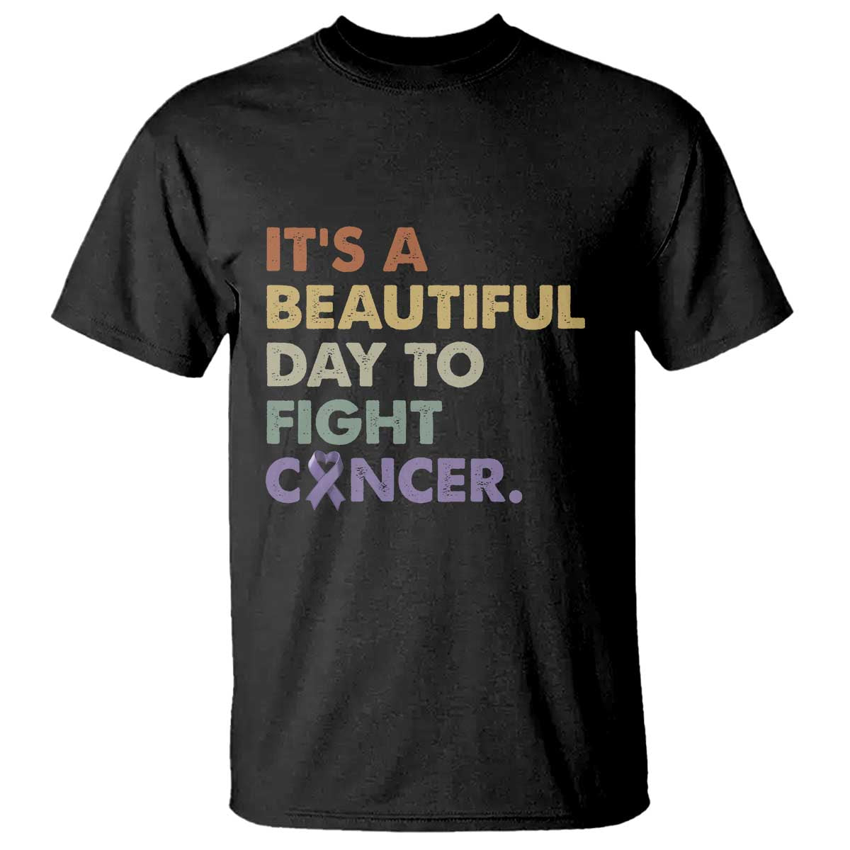 All Cancer Awareness T Shirt It's A Beautiful Day To Fight Cancer Lavender Ribbon