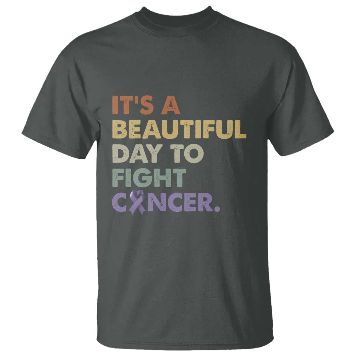 All Cancer Awareness T Shirt It's A Beautiful Day To Fight Cancer Lavender Ribbon