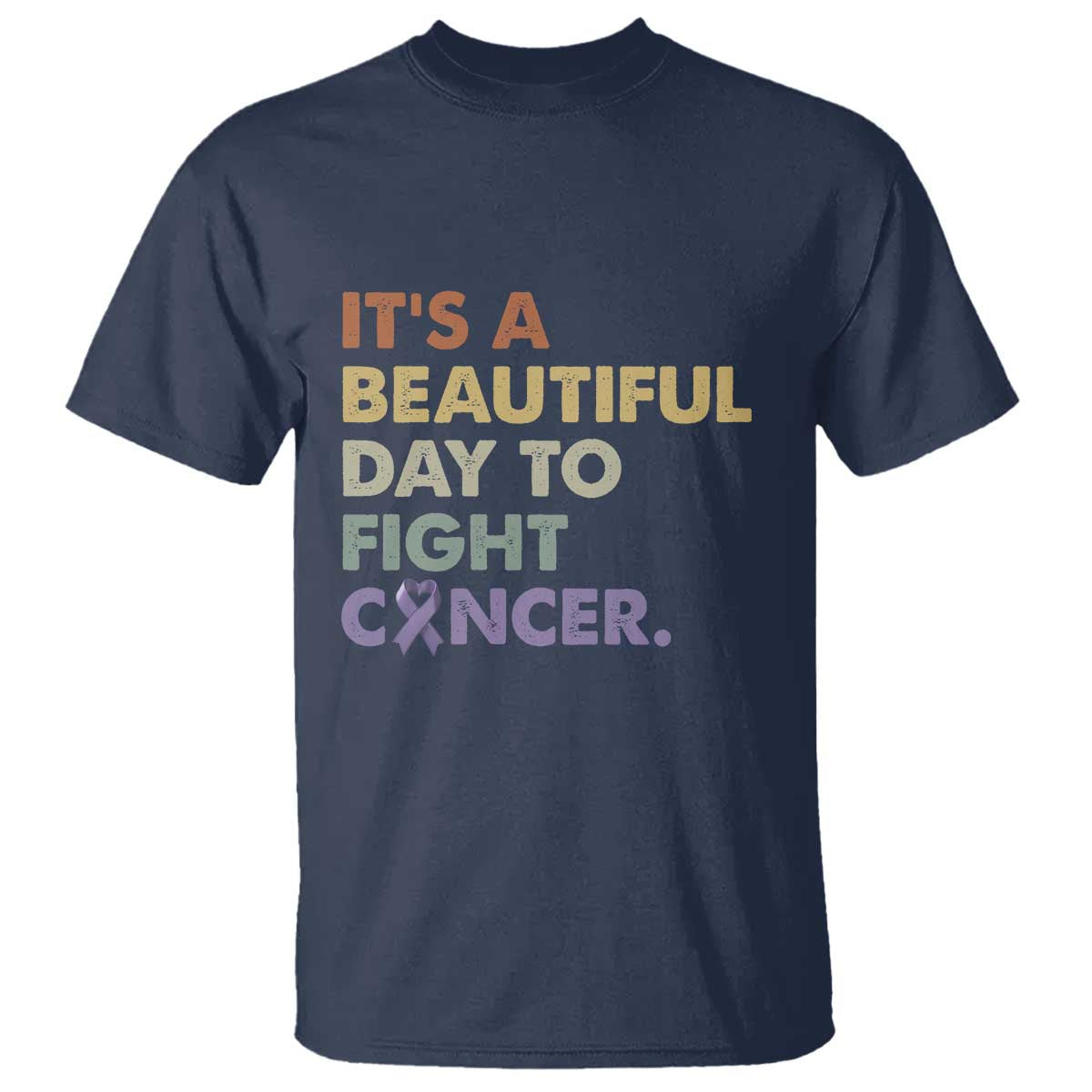 All Cancer Awareness T Shirt It's A Beautiful Day To Fight Cancer Lavender Ribbon