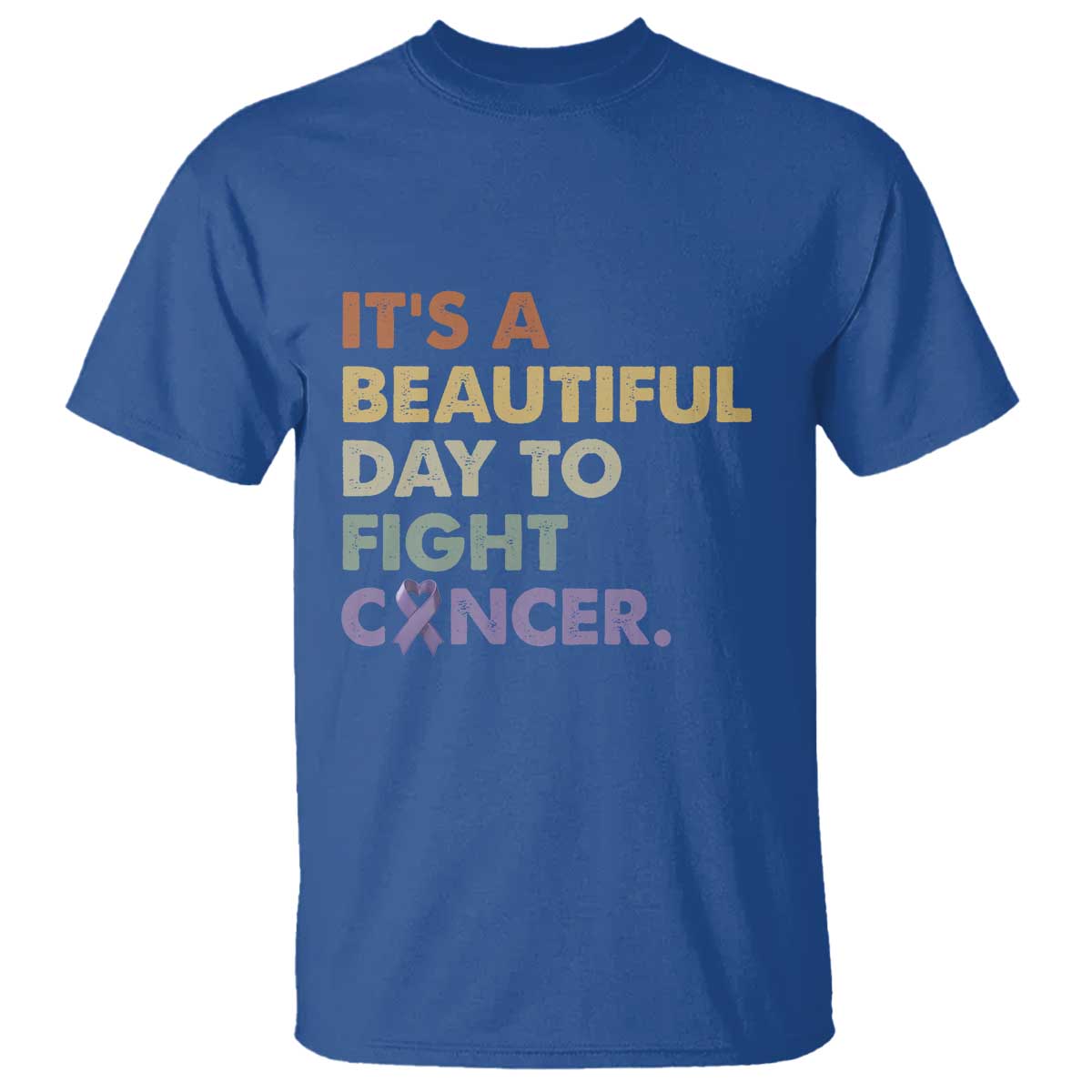 All Cancer Awareness T Shirt It's A Beautiful Day To Fight Cancer Lavender Ribbon