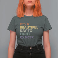 All Cancer Awareness T Shirt For Women It's A Beautiful Day To Fight Cancer Lavender Ribbon