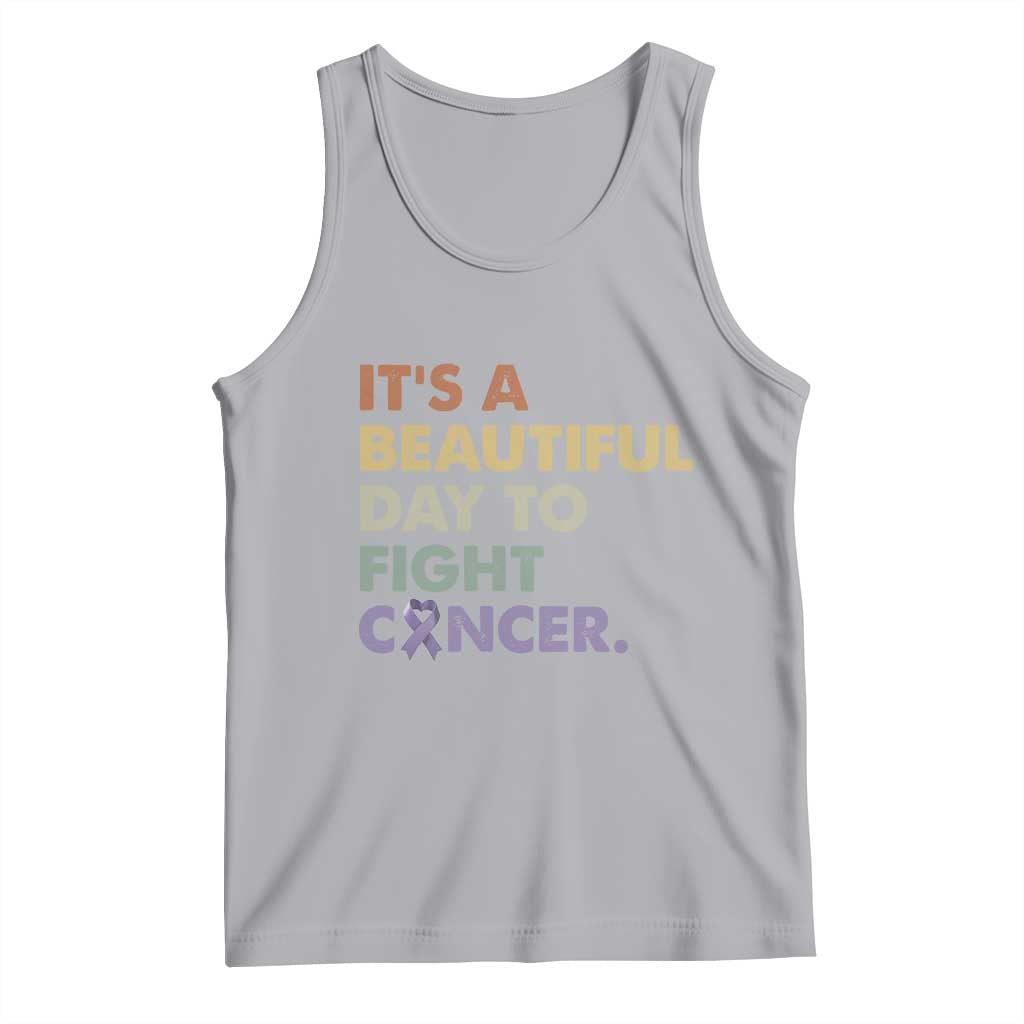 All Cancer Awareness Tank Top It's A Beautiful Day To Fight Cancer Lavender Ribbon