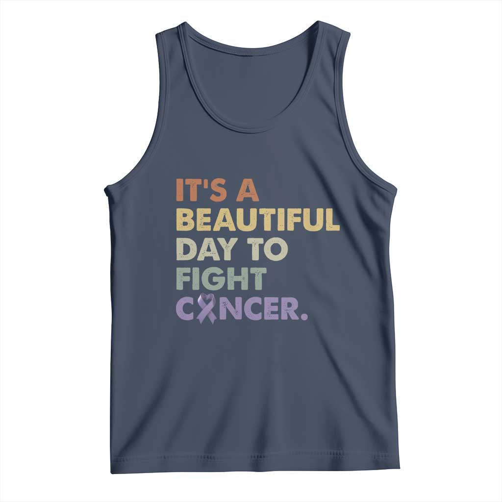 All Cancer Awareness Tank Top It's A Beautiful Day To Fight Cancer Lavender Ribbon