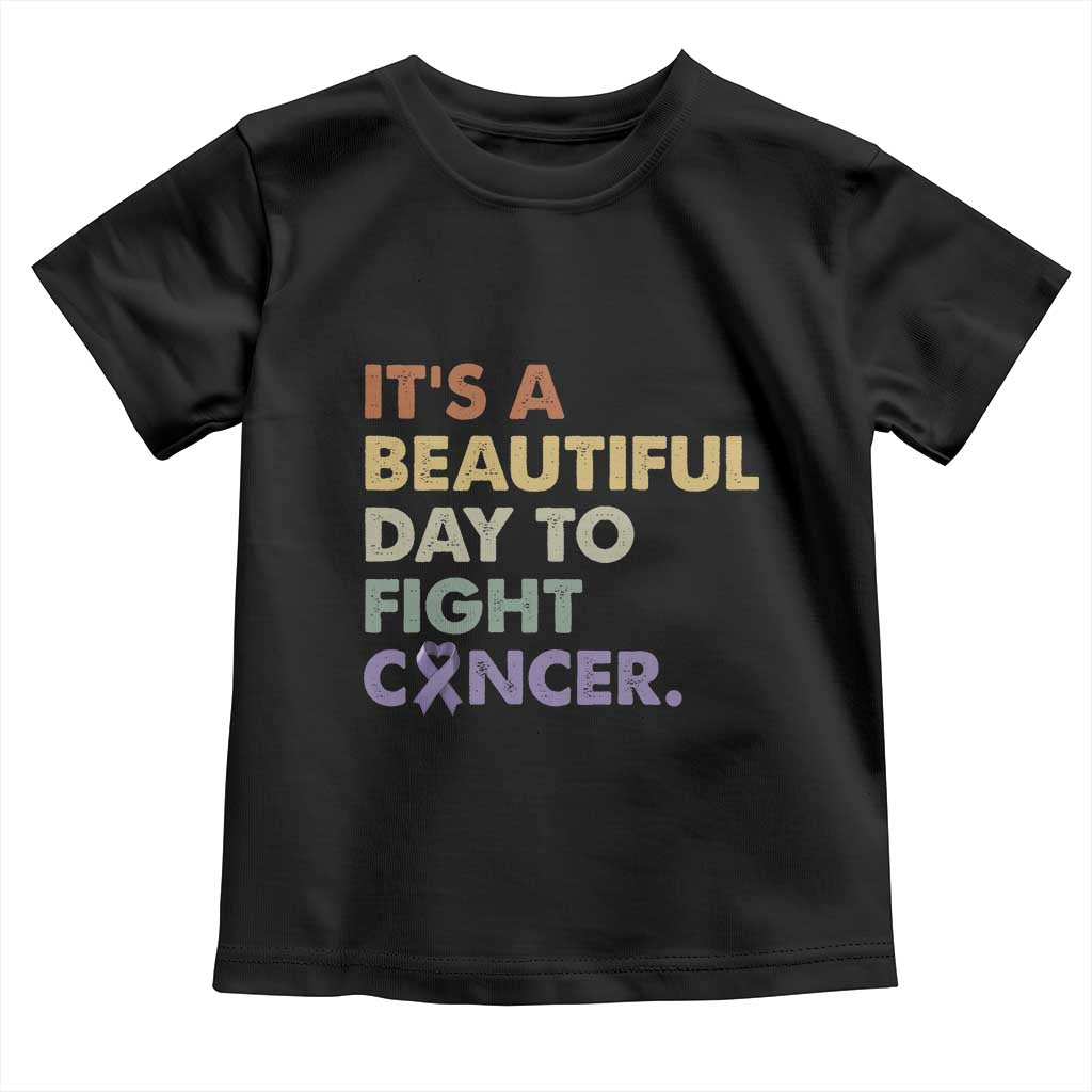 All Cancer Awareness Toddler T Shirt It's A Beautiful Day To Fight Cancer Lavender Ribbon