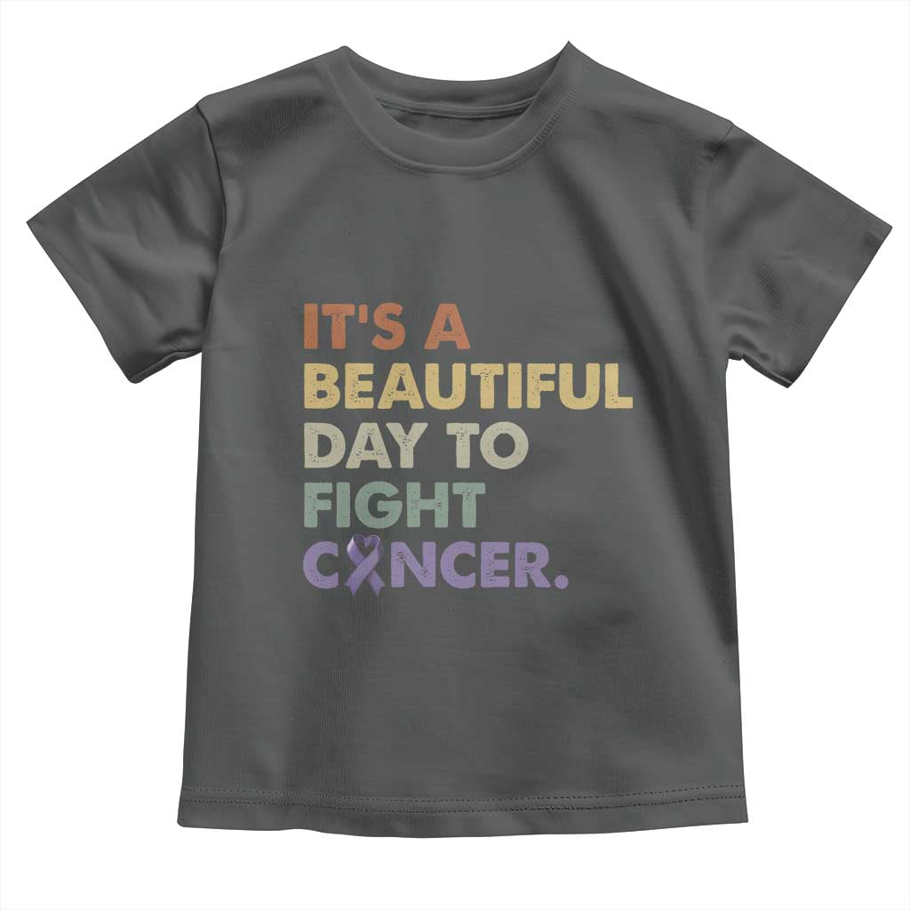 All Cancer Awareness Toddler T Shirt It's A Beautiful Day To Fight Cancer Lavender Ribbon
