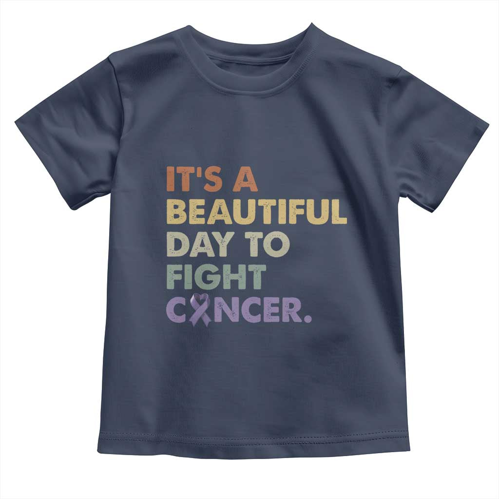 All Cancer Awareness Toddler T Shirt It's A Beautiful Day To Fight Cancer Lavender Ribbon