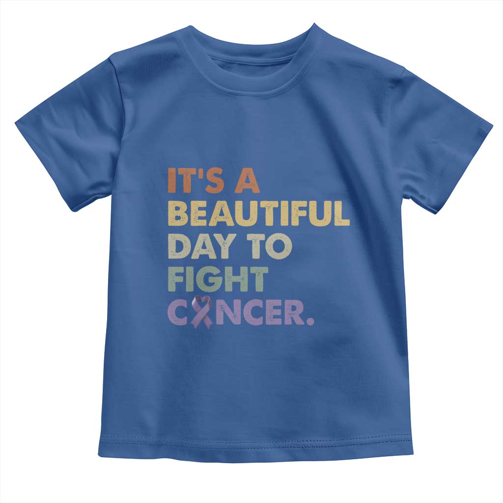 All Cancer Awareness Toddler T Shirt It's A Beautiful Day To Fight Cancer Lavender Ribbon