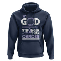 All Cancer Awareness Hoodie My God Is Stronger Than Cancer Lavender Ribbon