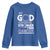 All Cancer Awareness Youth Sweatshirt My God Is Stronger Than Cancer Lavender Ribbon