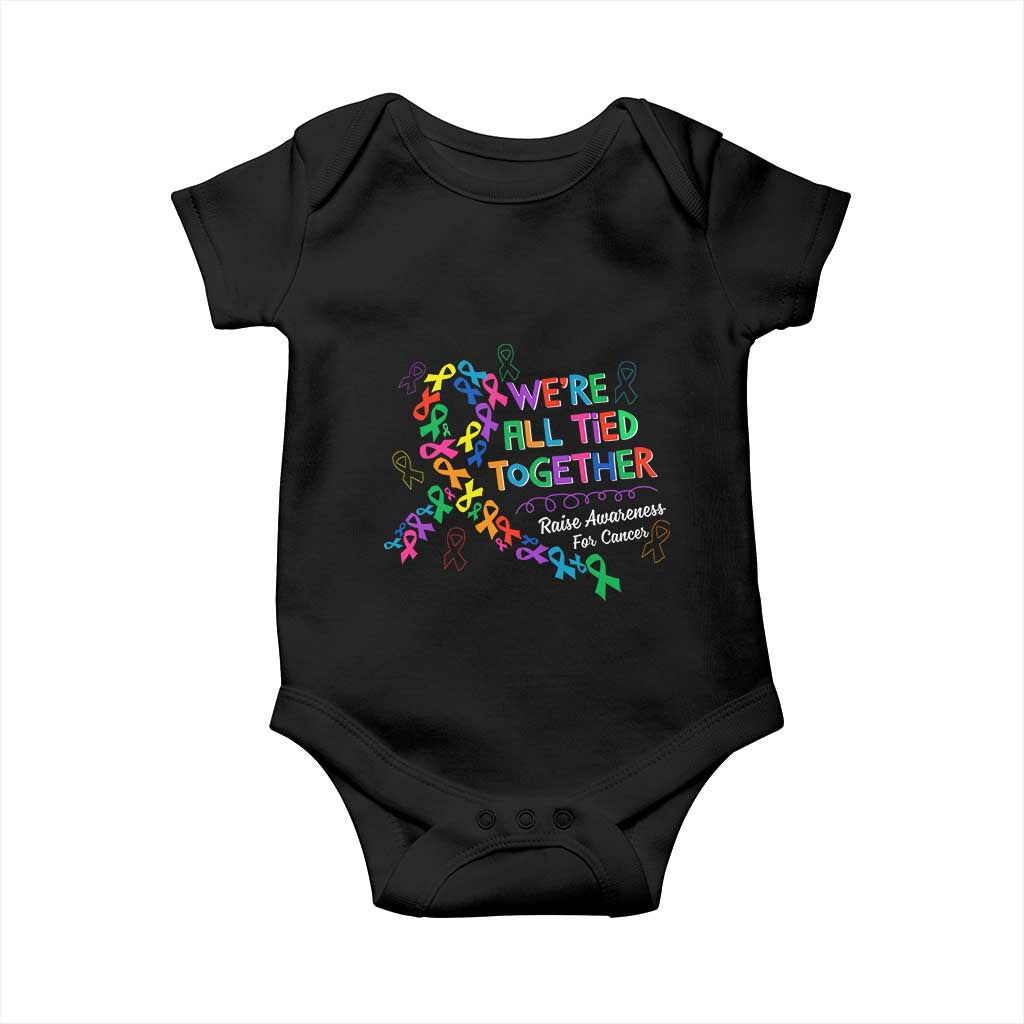 All Cancer Awareness Baby Onesie We're All Tied Together Raise Awareness For Cancer Ribbons