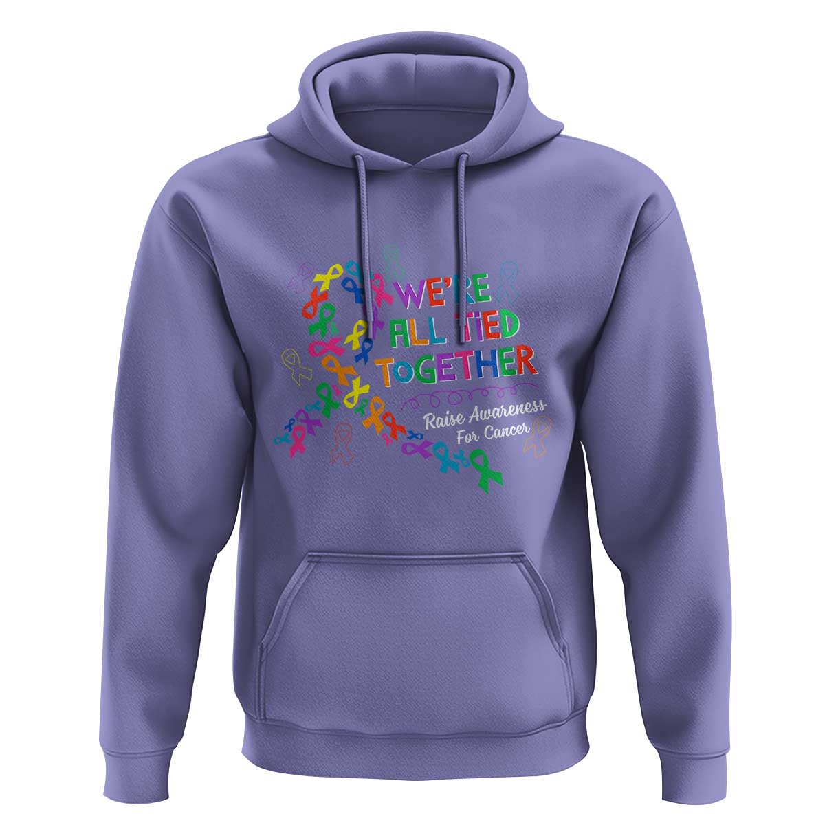 All Cancer Awareness Hoodie We're All Tied Together Raise Awareness For Cancer Ribbons