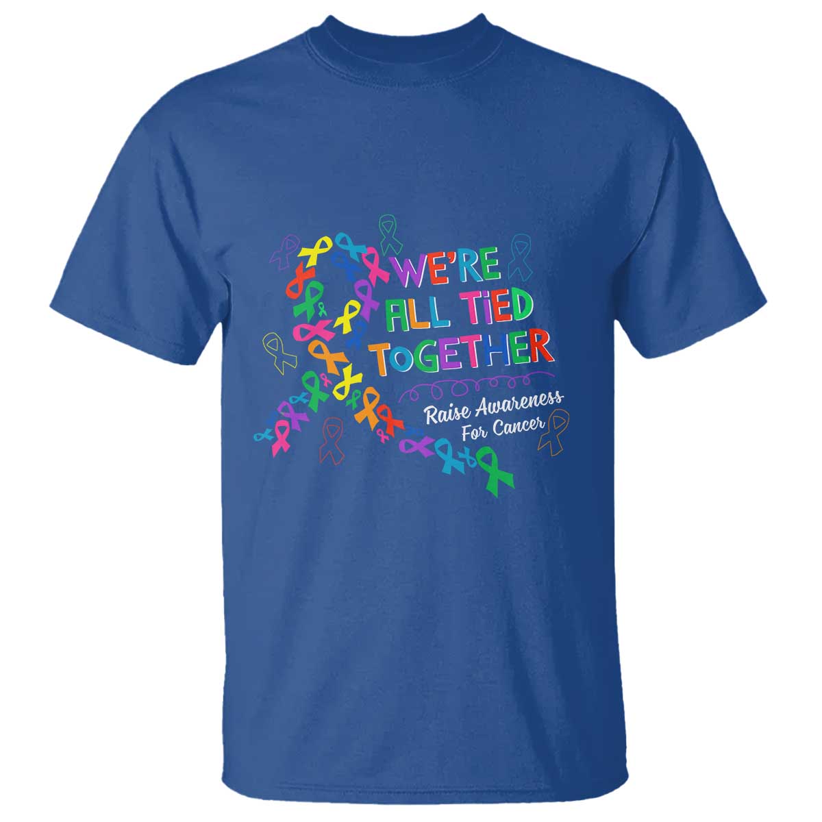 All Cancer Awareness T Shirt We're All Tied Together Raise Awareness For Cancer Ribbons