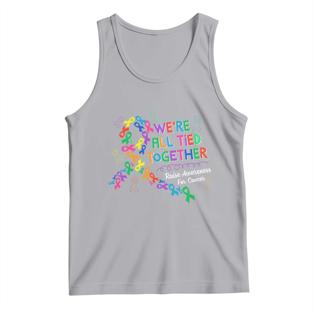 All Cancer Awareness Tank Top We're All Tied Together Raise Awareness For Cancer Ribbons