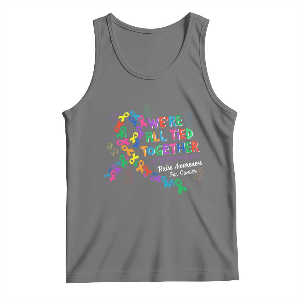 All Cancer Awareness Tank Top We're All Tied Together Raise Awareness For Cancer Ribbons