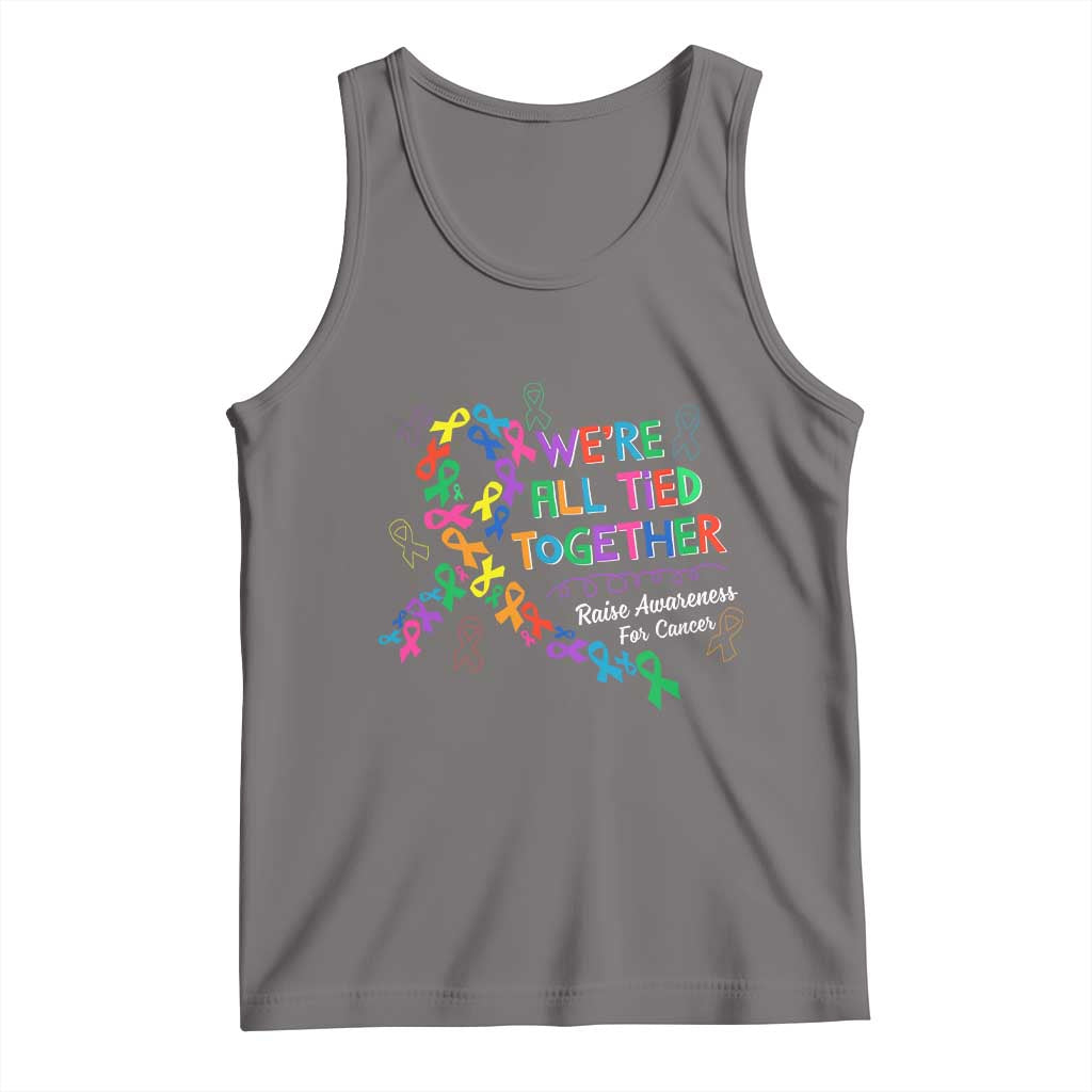 All Cancer Awareness Tank Top We're All Tied Together Raise Awareness For Cancer Ribbons