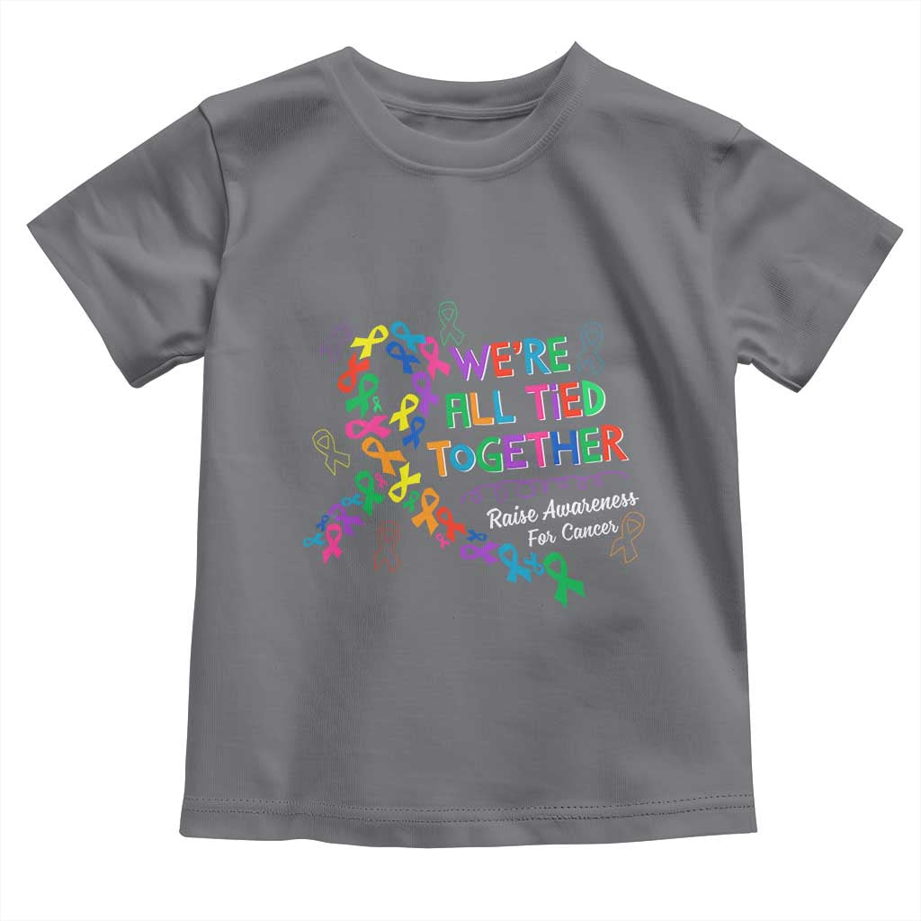 All Cancer Awareness Toddler T Shirt We're All Tied Together Raise Awareness For Cancer Ribbons