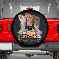 Funny All Cancer Awareness Spare Tire Cover Fight Cancer In All Colors Colorful Ribbon