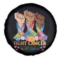 Funny All Cancer Awareness Spare Tire Cover Fight Cancer In All Colors Colorful Ribbon