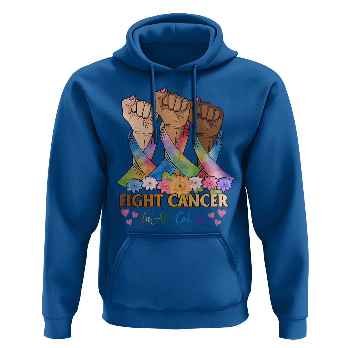 Funny All Cancer Awareness Hoodie Fight Cancer In All Colors Colorful Ribbon