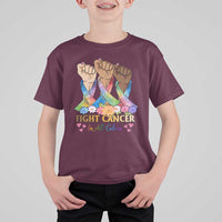 Funny All Cancer Awareness T Shirt For Kid Fight Cancer In All Colors Colorful Ribbon