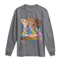Funny All Cancer Awareness Long Sleeve Shirt Fight Cancer In All Colors Colorful Ribbon