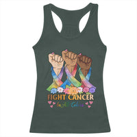 Funny All Cancer Awareness Racerback Tank Top Fight Cancer In All Colors Colorful Ribbon