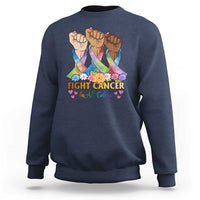 Funny All Cancer Awareness Sweatshirt Fight Cancer In All Colors Colorful Ribbon