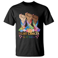 Funny All Cancer Awareness T Shirt Fight Cancer In All Colors Colorful Ribbon