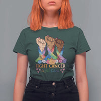 Funny All Cancer Awareness T Shirt For Women Fight Cancer In All Colors Colorful Ribbon