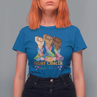 Funny All Cancer Awareness T Shirt For Women Fight Cancer In All Colors Colorful Ribbon
