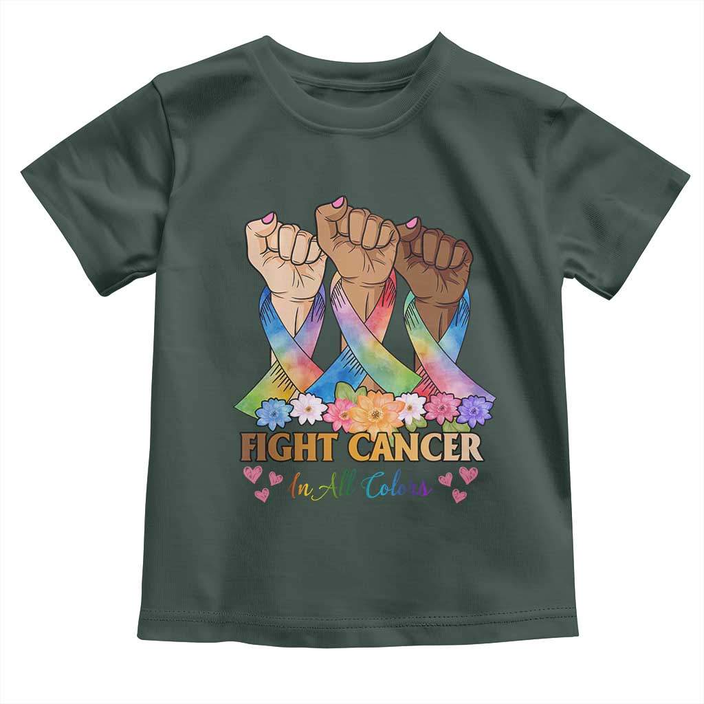 Funny All Cancer Awareness Toddler T Shirt Fight Cancer In All Colors Colorful Ribbon