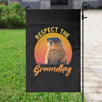 Funny Groundhog Day Garden Flag Respect The Groundhog Woodchuck - Wonder Print Shop