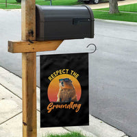 Funny Groundhog Day Garden Flag Respect The Groundhog Woodchuck - Wonder Print Shop