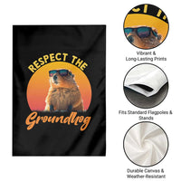 Funny Groundhog Day Garden Flag Respect The Groundhog Woodchuck - Wonder Print Shop