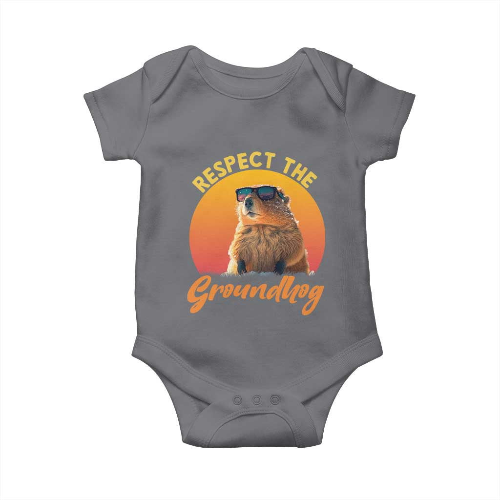 Funny Groundhog Day Baby Onesie Respect The Groundhog Woodchuck - Wonder Print Shop