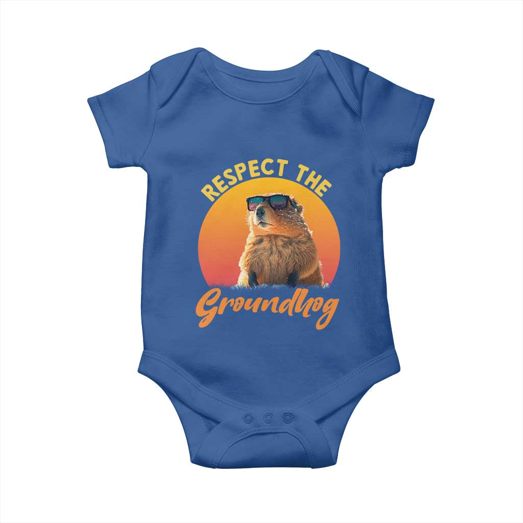 Funny Groundhog Day Baby Onesie Respect The Groundhog Woodchuck - Wonder Print Shop