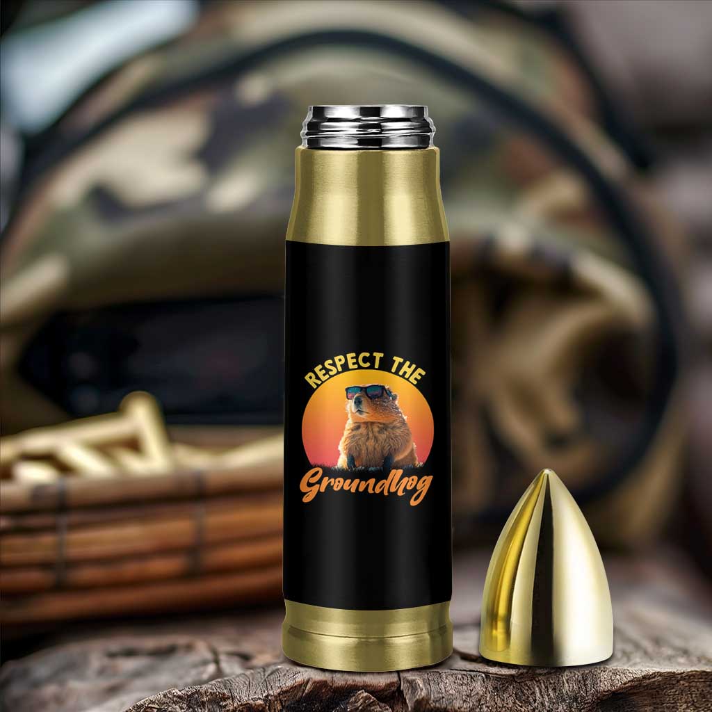 Funny Groundhog Day Bullet Tumbler Respect The Groundhog Woodchuck - Wonder Print Shop