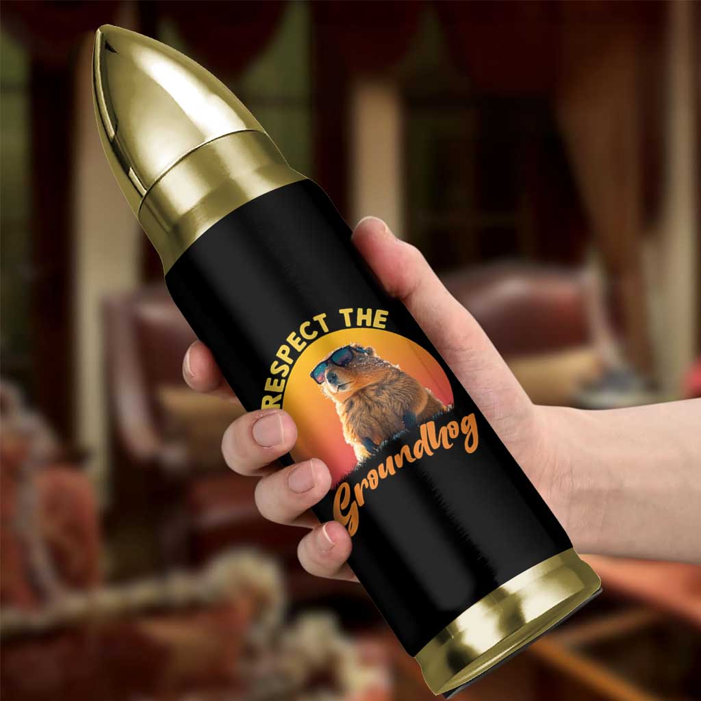Funny Groundhog Day Bullet Tumbler Respect The Groundhog Woodchuck - Wonder Print Shop
