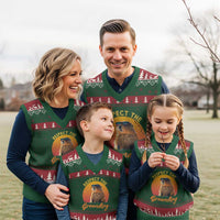 Funny Groundhog Day V-Neck Knit Sweater Vest Respect The Groundhog Woodchuck - Wonder Print Shop