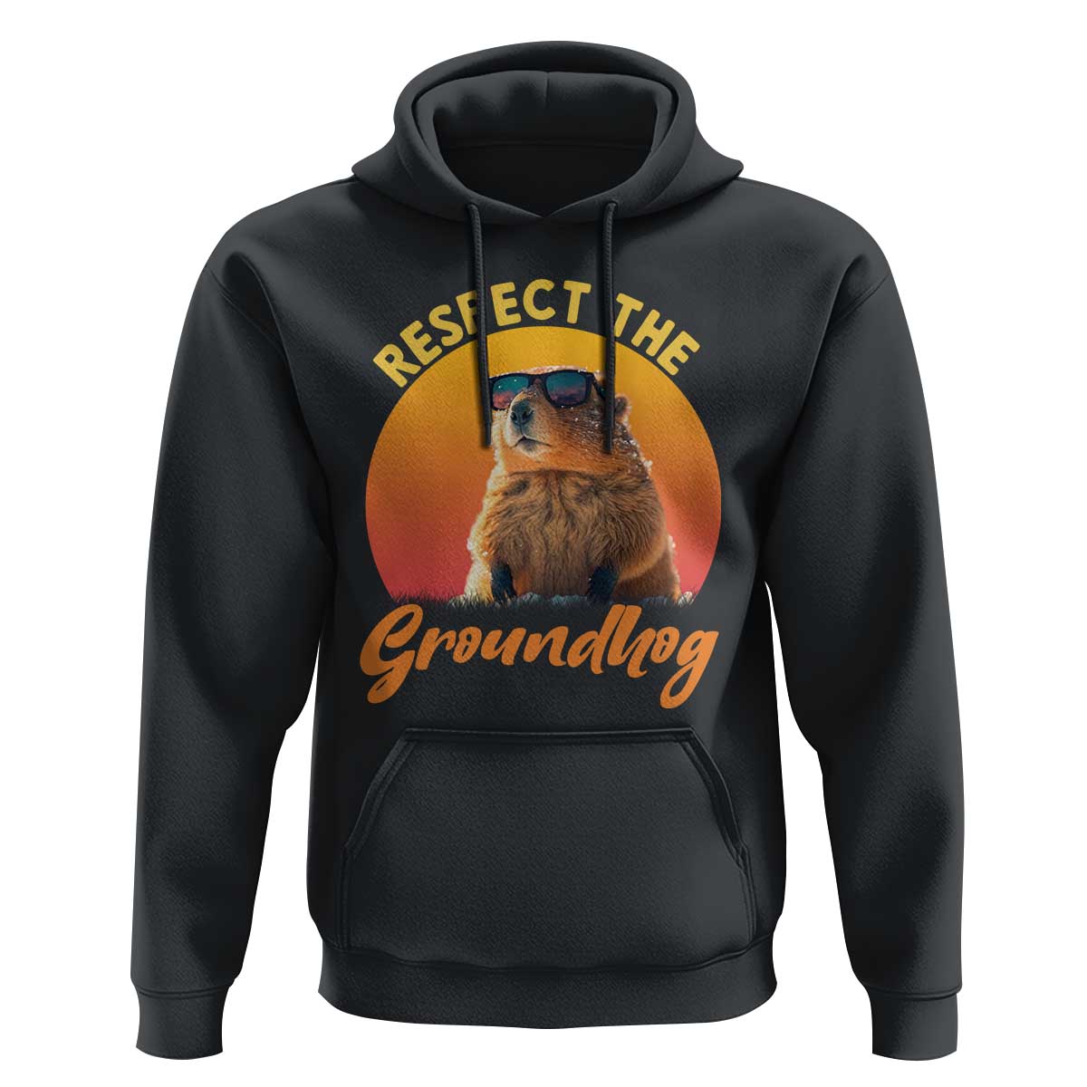 Funny Groundhog Day Hoodie Respect The Groundhog Woodchuck - Wonder Print Shop