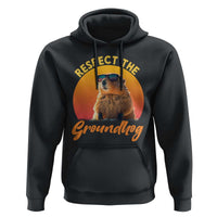 Funny Groundhog Day Hoodie Respect The Groundhog Woodchuck - Wonder Print Shop