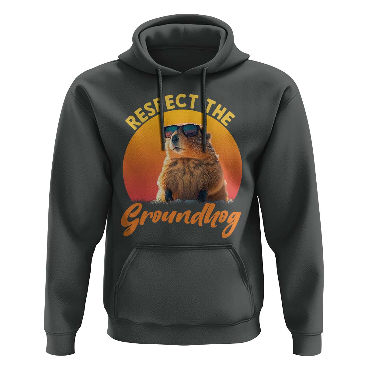 Funny Groundhog Day Hoodie Respect The Groundhog Woodchuck - Wonder Print Shop