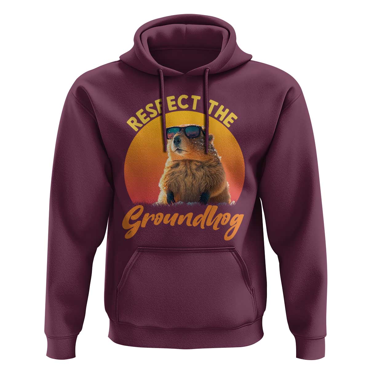 Funny Groundhog Day Hoodie Respect The Groundhog Woodchuck - Wonder Print Shop