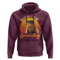 Funny Groundhog Day Hoodie Respect The Groundhog Woodchuck - Wonder Print Shop