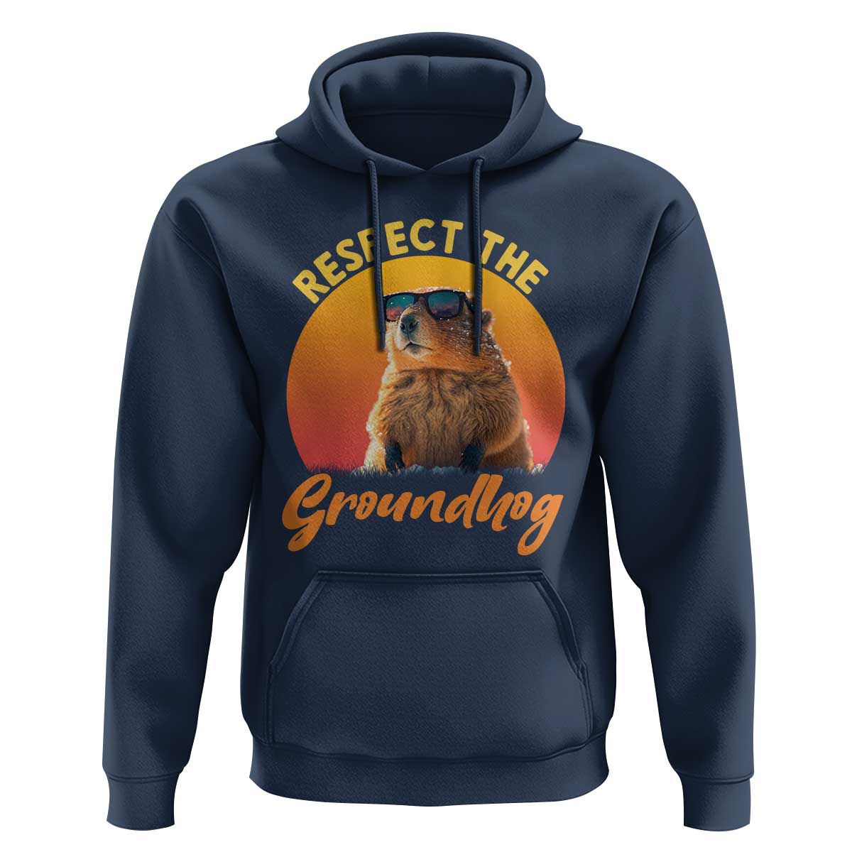Funny Groundhog Day Hoodie Respect The Groundhog Woodchuck - Wonder Print Shop